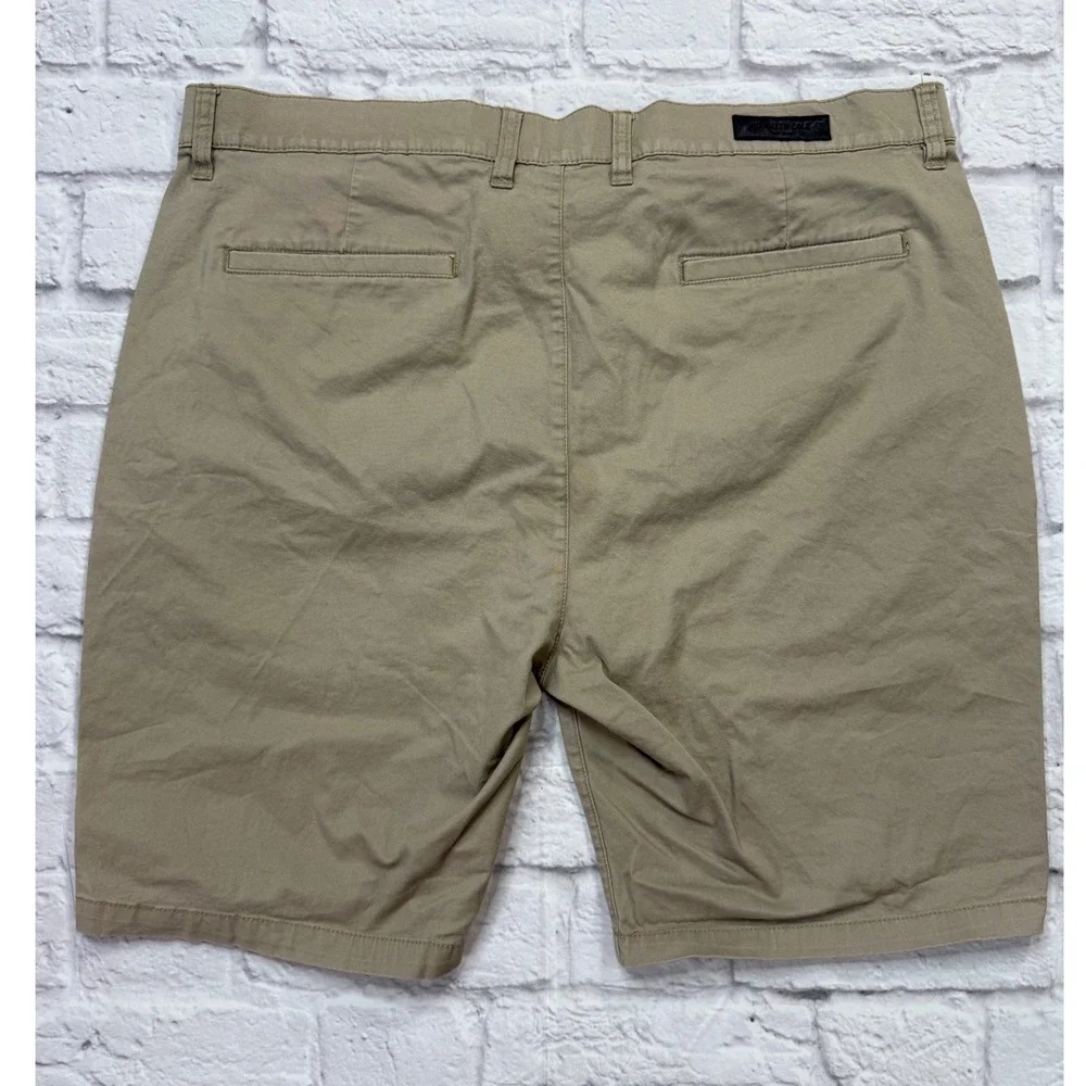 Kenneth Cole New York Chino Shorts Mens 38 Khaki Excellent Slim Fit Stretch